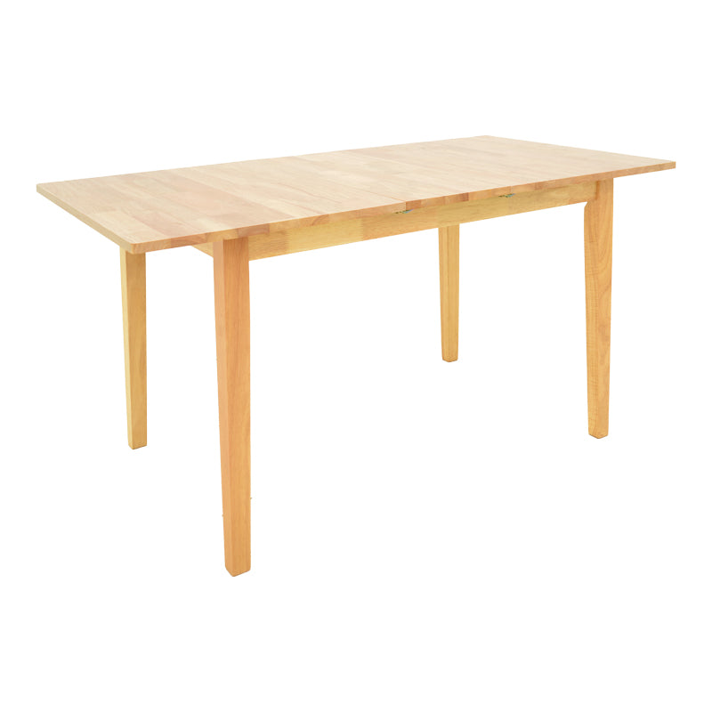 Модерна, естетска и уникатна трпезариска маса на расклопување Extendable Table Selain од масивно дрво во природна нијанса со зајакнат паметен механизам и стабилна архитектура