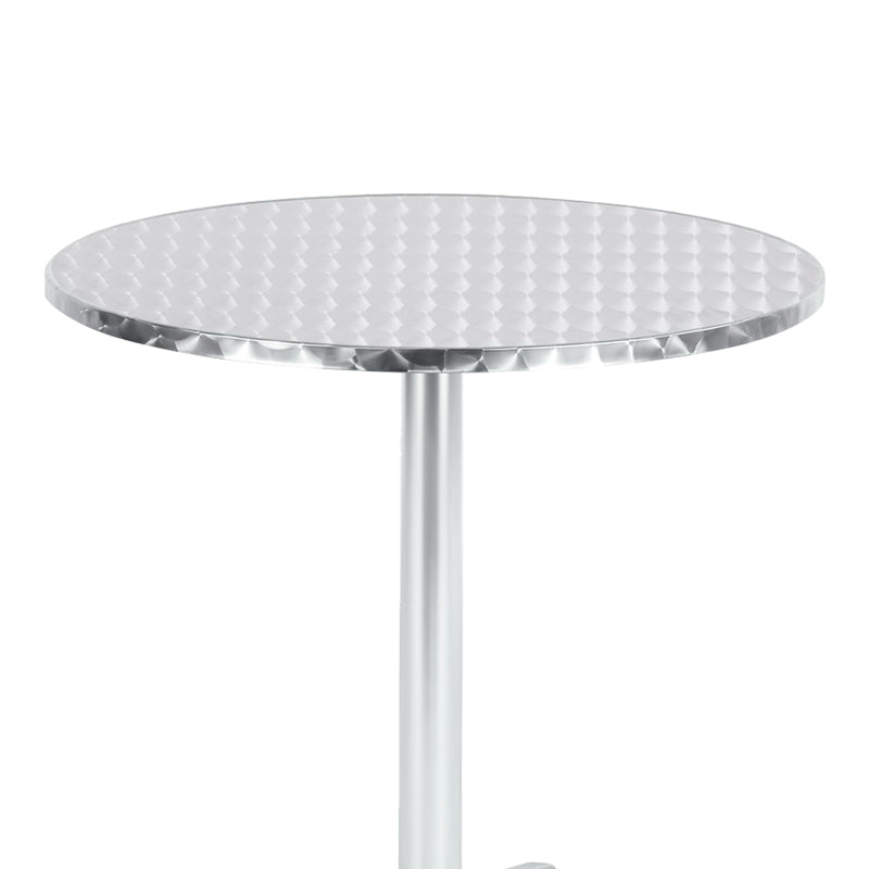 Модерна, естетска и уникатна тркалезна лоунџ маса Table Kaiic со сјајна горна површина од хром алуминиум и стабилна централна метална ногарка