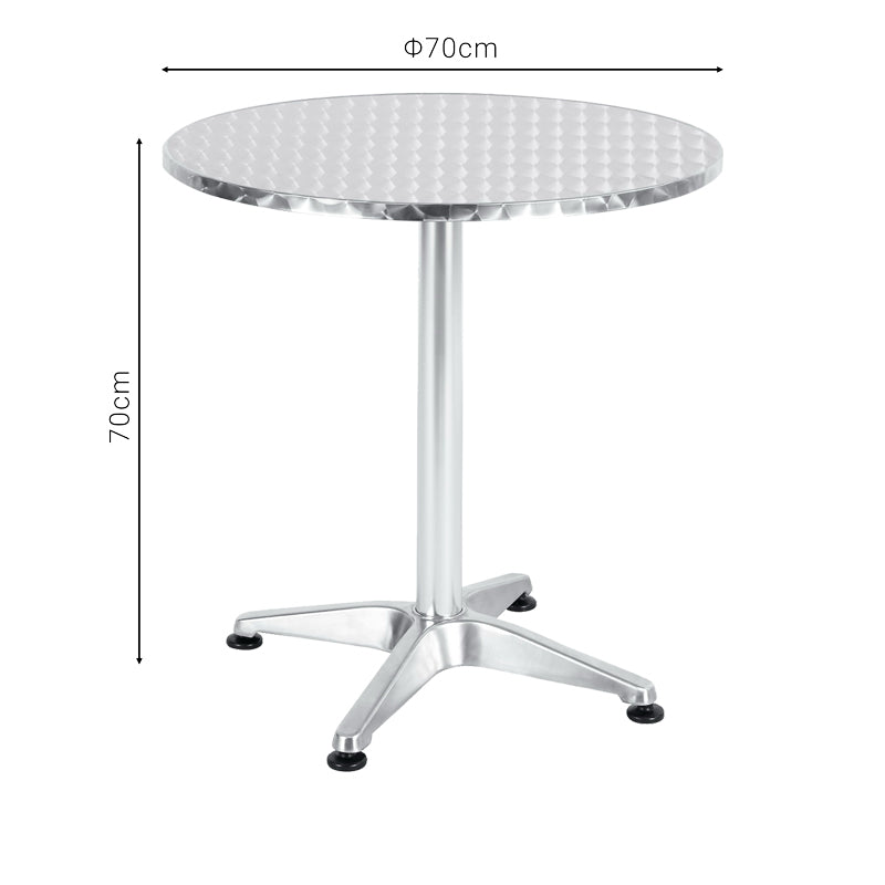 Модерна, естетска и уникатна тркалезна лоунџ маса Table Kaiic со сјајна горна површина од хром алуминиум и стабилна централна метална ногарка