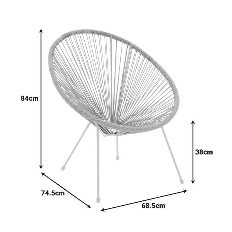 Модерен и луксузен 3-делен градинарски сет Outdoor Lounge Chair Set Umberar кој вклучува две удобни лоунџ фотелји од натур PE ратан и компактна тркалезна масичка врз стабилни црни метални ногарки