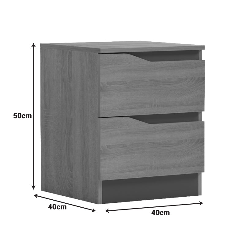 Модерна, естетска и уникатна кохезивна ноќна маса Bedside Table Resic со горна површина во природна сонома нијанса на дрво и стабилна паметна архитектура