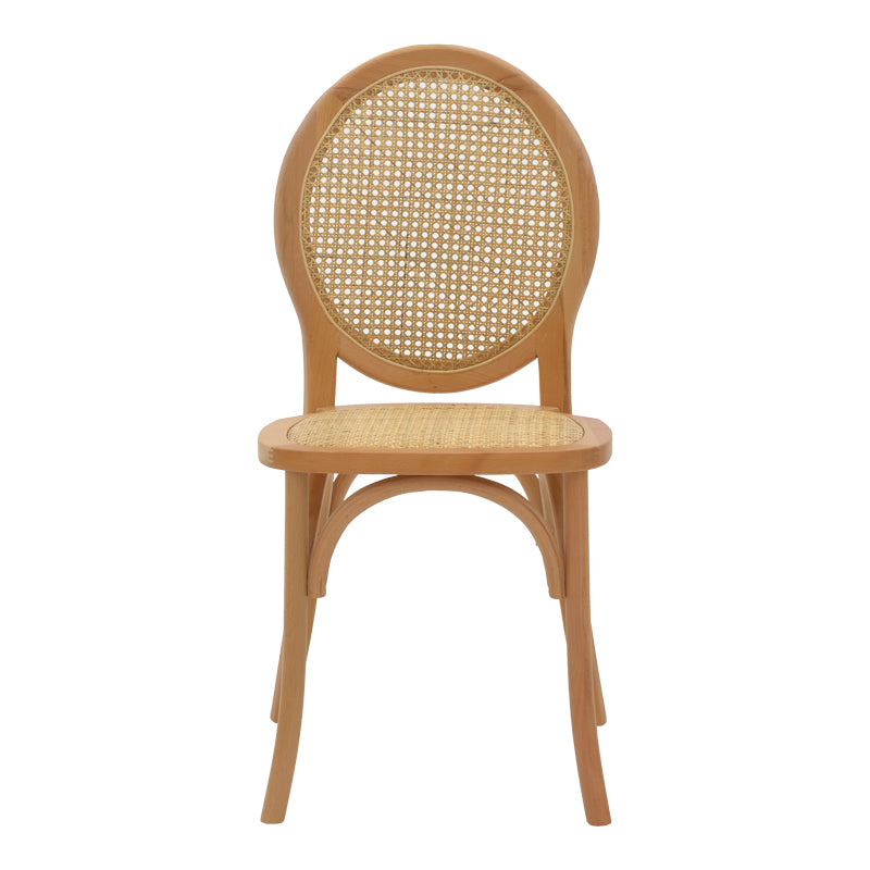 Модерно, естетска и уникатно столче Chair stackable Inlay од природно буково дрво со плетено седиште од вистински природен ратан