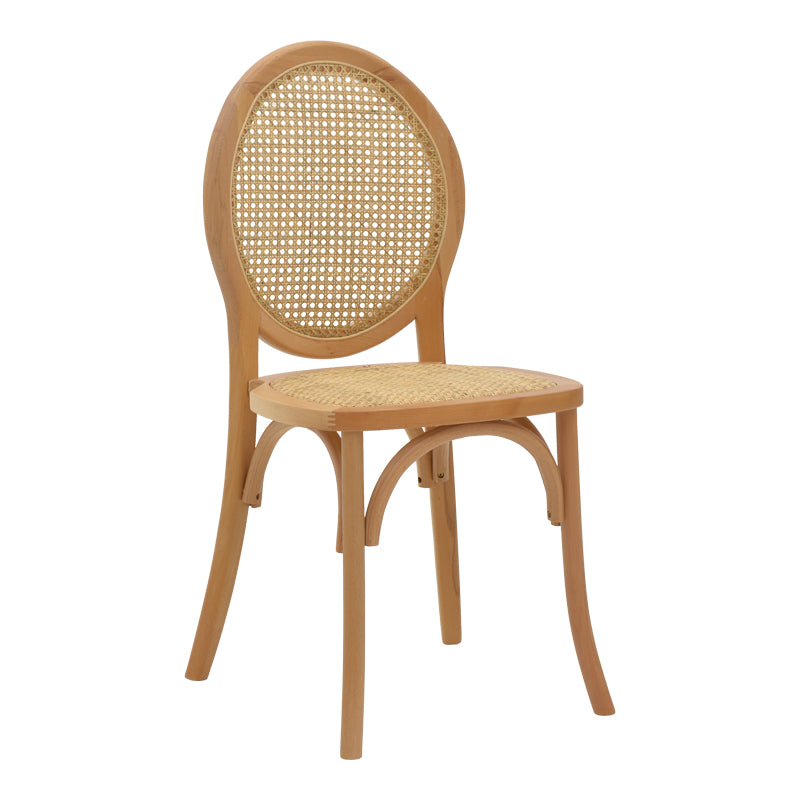 Модерно, естетска и уникатно столче Chair stackable Inlay од природно буково дрво со плетено седиште од вистински природен ратан