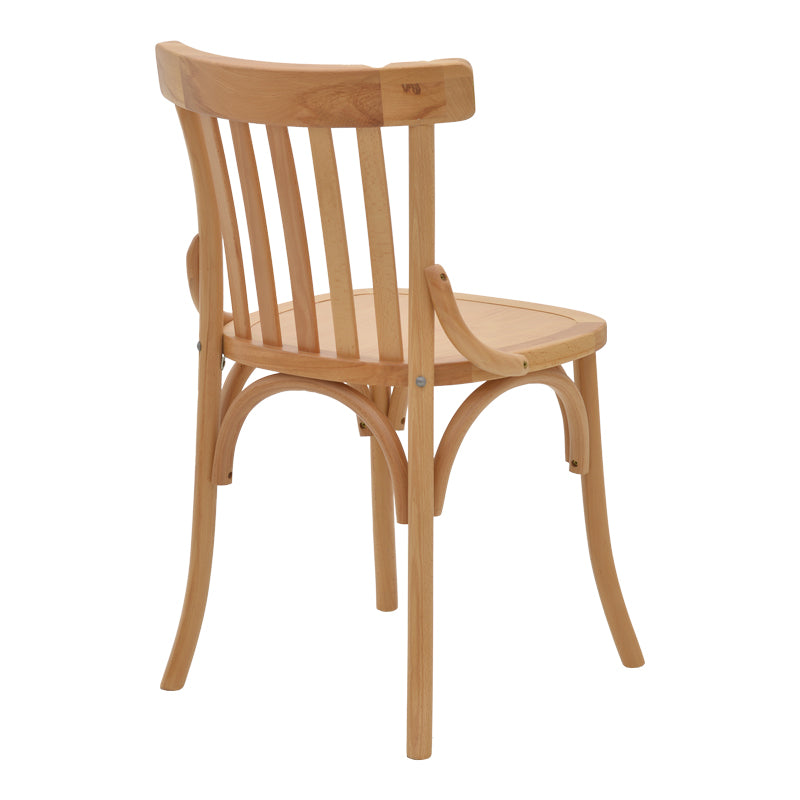 Модерно, естетско и уникатно трпезариско столче Chair Inlic со ергономски наслон, изработено од висококвалитетно буково дрво во топла природна боја