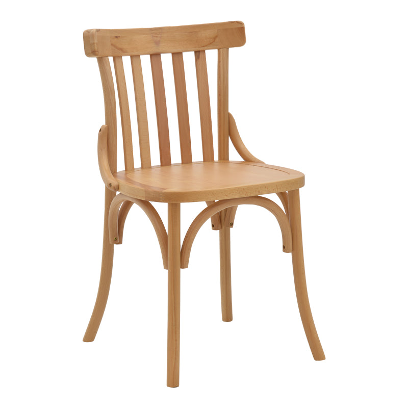 Модерно, естетско и уникатно трпезариско столче Chair Inlic со ергономски наслон, изработено од висококвалитетно буково дрво во топла природна боја