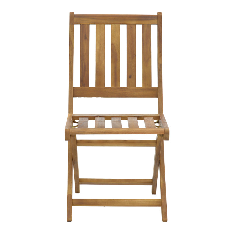 Модерно преклопно градинарско столче Chair Halax изработено од масивно дрво акација во природна топла нијанса со комфорна летвичкаста структура