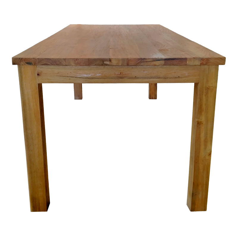 Модерен и луксузен трпезариски сет Dining table Xenoet од голема правоаголна маса и шест комфорни столови изработени од 100% масивно тиково дрво со природна златна нијанса