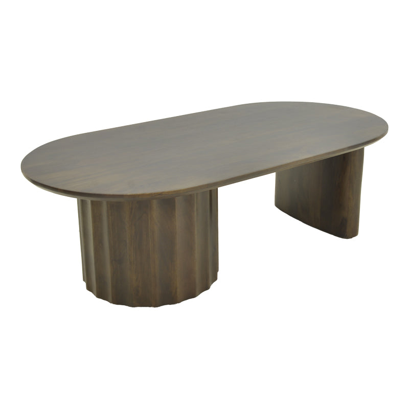 Клуб маса Airaum од масивно мангово дрво во темна венге боја со уникатни природни шари
