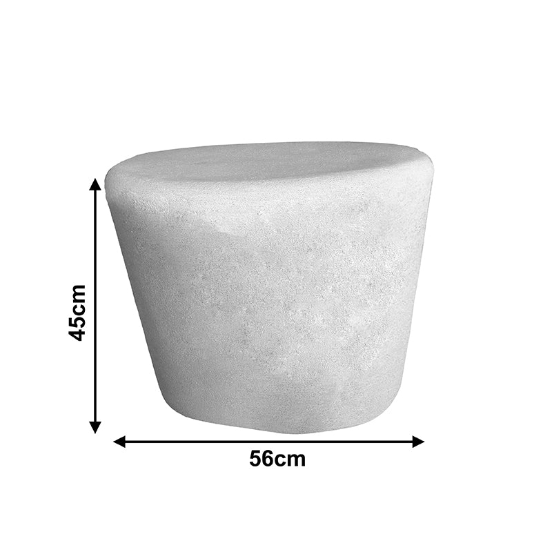 Модерна, естетска и уникатна тркалезна помошна маса Side Table Rigic во чиста бела боја со мазна горна површина и стабилна паметна архитектура