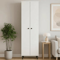 ANCONA TALL WHITE STORAGE CABINET WITH SHELVES (170 × 30 CM)