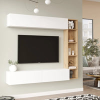 WALL-MOUNTED TV SET SAN REMO – WHITE / OAK (170 CM)