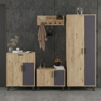 PREMIUM MODULAR HALLWAY FURNITURE SET VENECIA – ATLANTIC OAK / ANTHRACITE