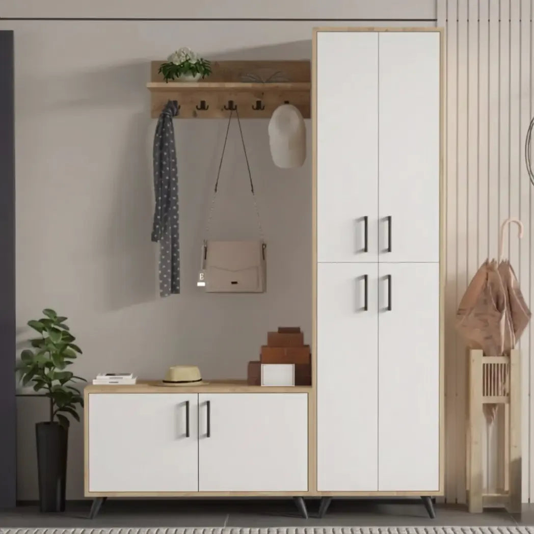 MODERN COMPACT SALERNO HALLWAY SET - WHITE