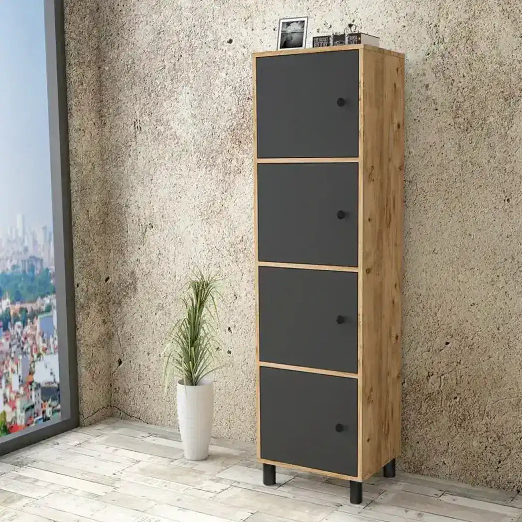 МУЛТИФУНКЦИОНАЛЕН ПЛАКАР GENOVA СО 4 ВРАТНИЦИ – АНТРАЦИТ & ХРАСТ – 50cm