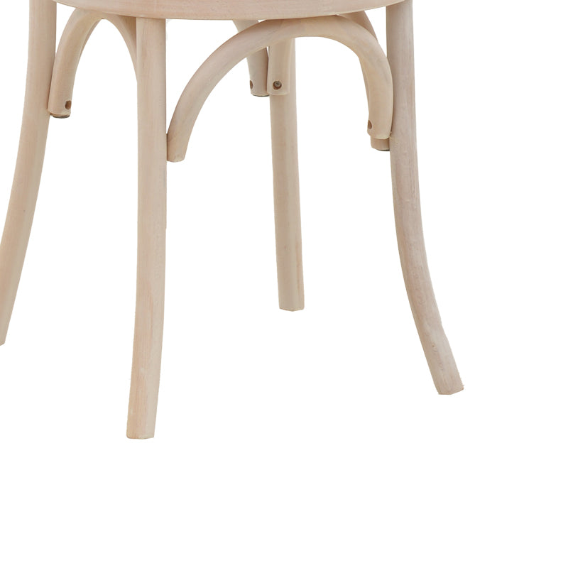 Модерен, естетски и уникатен виенски дрвен стол Vienna stackable Chair Maric од тешка букова конструкција во бело-испрана нијанса со органско седиште од природен ратан