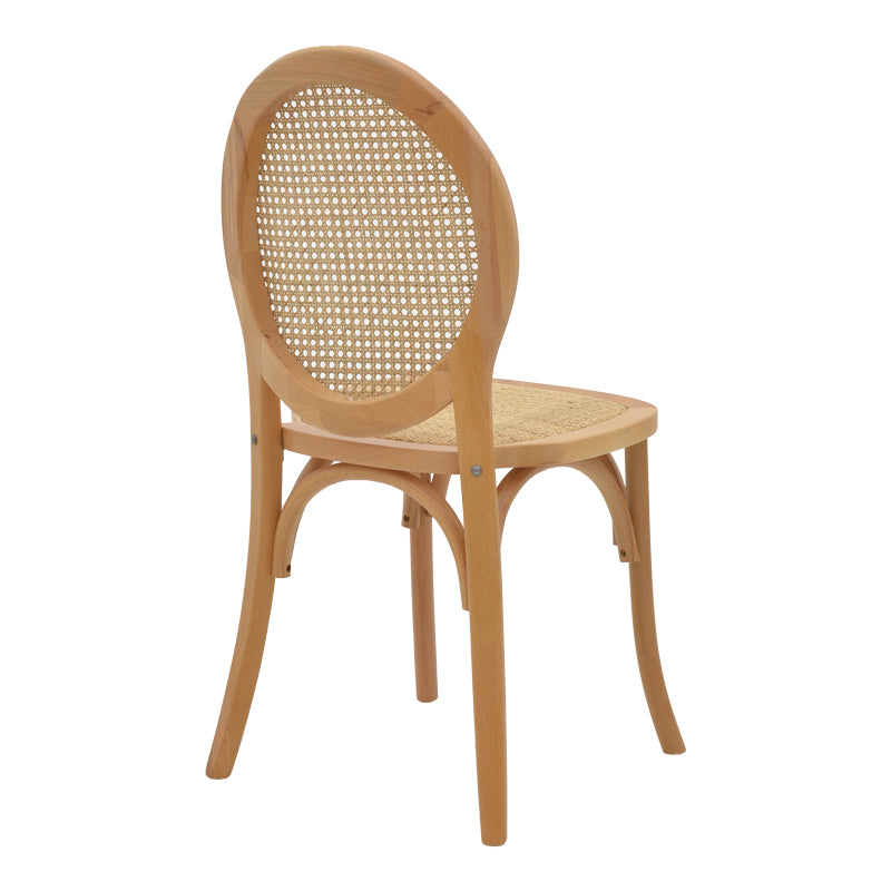 Модерно, естетска и уникатно столче Chair stackable Inlay од природно буково дрво со плетено седиште од вистински природен ратан