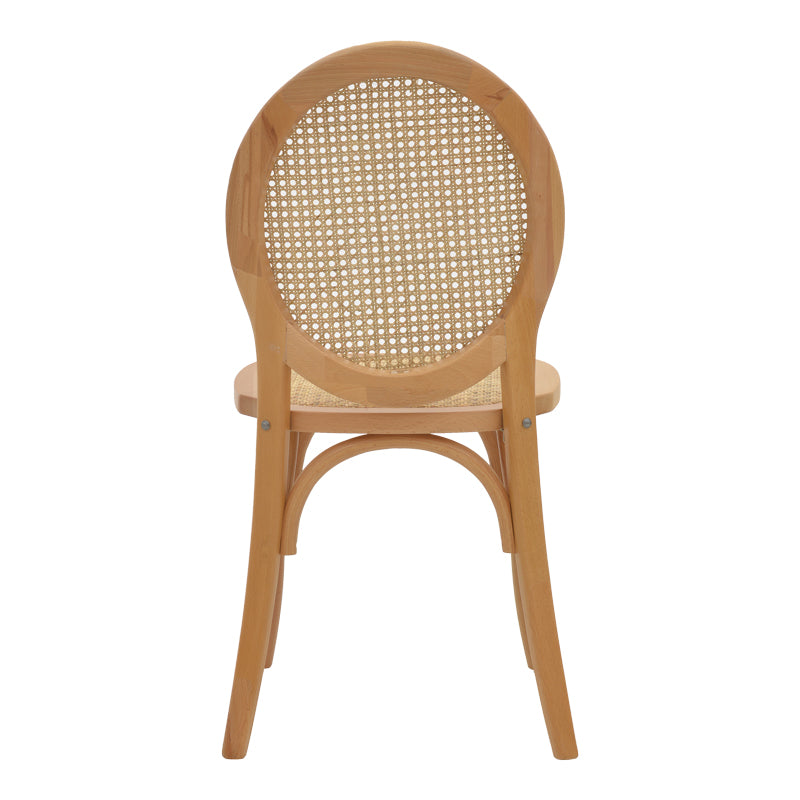 Модерно, естетска и уникатно столче Chair stackable Inlay од природно буково дрво со плетено седиште од вистински природен ратан