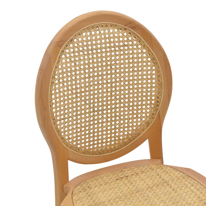 Модерно, естетска и уникатно столче Chair stackable Inlay од природно буково дрво со плетено седиште од вистински природен ратан