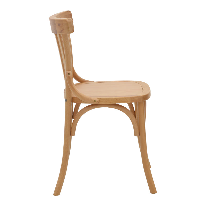 Модерно, естетско и уникатно трпезариско столче Chair Inlic со ергономски наслон, изработено од висококвалитетно буково дрво во топла природна боја