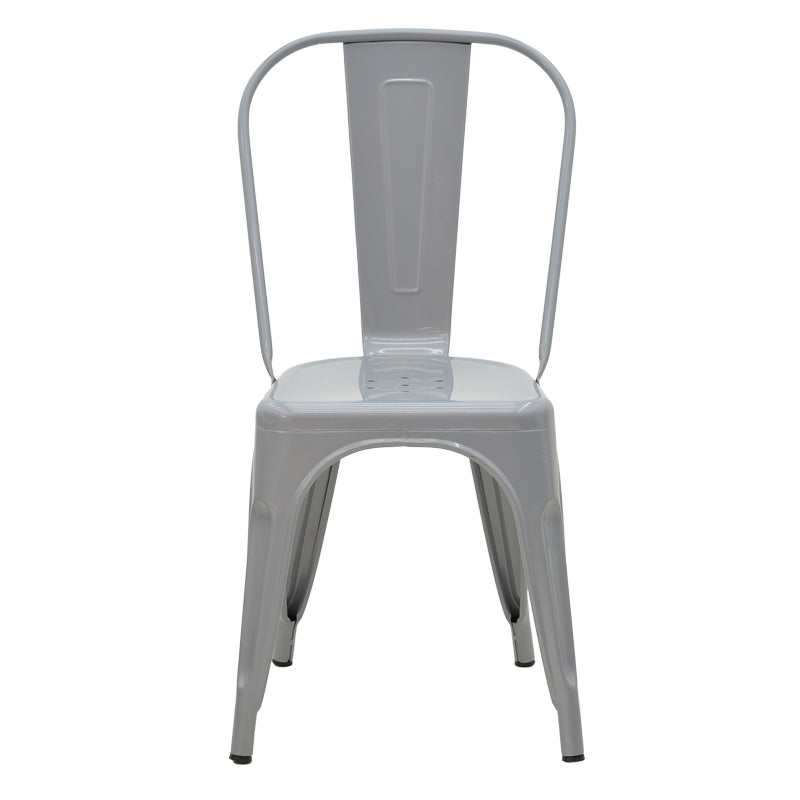 Модерен, естетски и уникатен низок метален стол Chair Quaic во урбан индустриски лоунџ стил со зајакната челична сива рамка