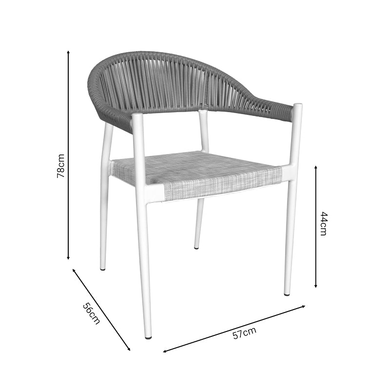 Модерен, естетски и уникатен редечки градинарски стол Aluminum armchair Queen во комплетна мат антрацит темно сива изведба со дишечко текстилен седиште