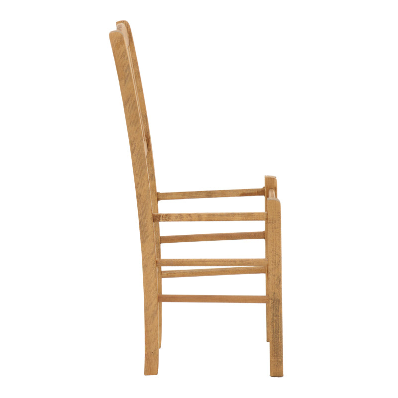 Модерен, класичен и уникатен дрвен стол Coffee shop chair Larer од тешка букова конструкција во сјаен полиран орев финиш за кафулиња и ресторани