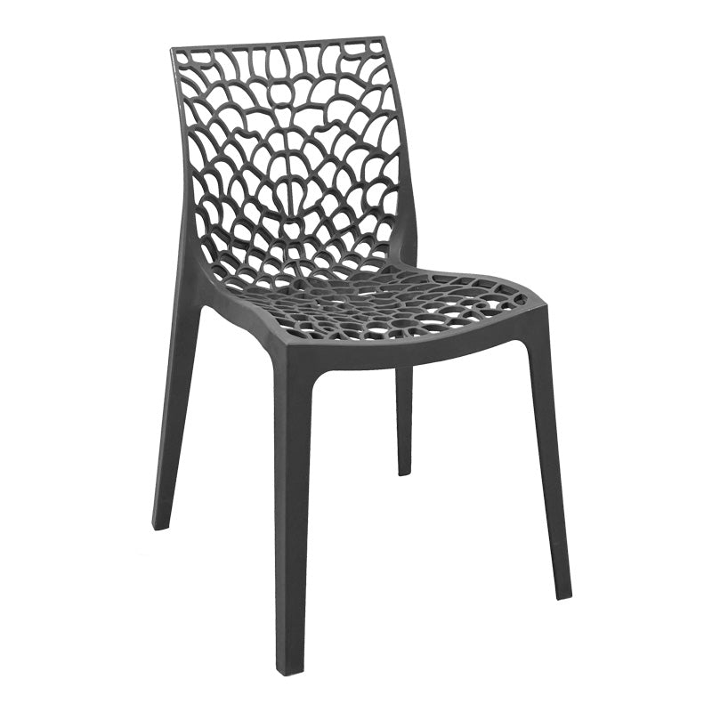 Модерна минималистичка трпезариска и градинарска столица Chair Xenic изработена од цврст полипропилен во елегантна темно сива антрацит боја