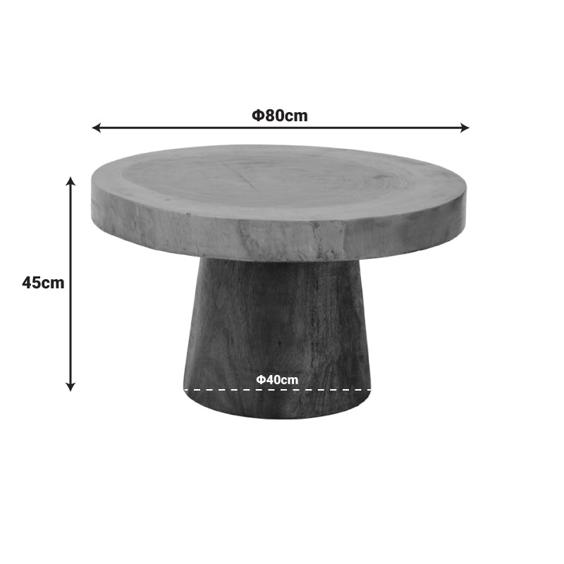 Премиум естетска голема тркалезна клуб масичка Coffee Table Umbar од масивно суар дрво со уникатни природни годови, релјефна структура и раскошна натур нијанса