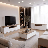 COMPLETE LIVING ROOM SET AURA– WHITE / ATLANTIC (3-IN-1) - 160 CM