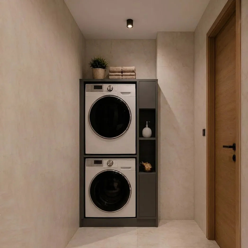 CREMONA Bathroom Cabinet for Washing Machine &amp; Dryer – Anthracite