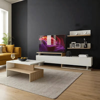 LUXURY LIVING ROOM SET TORINO – WHITE/ ATLANTIC (TV CABINET + COFFEE TABLE)